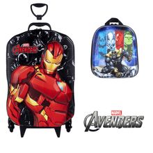 Kit Mochila 3D Com 6 Rodinhas + Lancheira Avengers Homem De Ferro - Diplomata