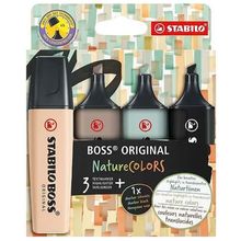Kit Marca Texto Stabilo Boss Nature Colors com 4 Cores (Ref.70/4-2-5) - Stabilo