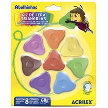 Giz de Cera Triangular com 08 Cores - Acrilex