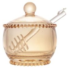 Meleira com Dosador Wolff Pearl em Cristal Âmbar - 11,5 x 10,5 cm