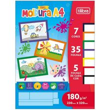 Bloco Textura Visual 4 Moldura Colorida A4+ com 7 Cores 35 Folhas 120g - Tilibra