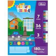Bloco Textura Visual 4  A4+ com 7 Cores 3 Estampas 36 Folhas 180g - Tilibra
