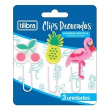 Clips Decorados 50mm Com 3 Unidades - Tilibra