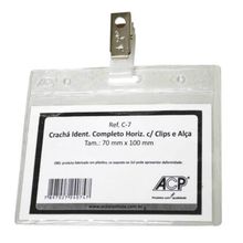 Cracha Horizontal com Presilha Jacare Cristal 7x10cm Ref. C-7 - ACP