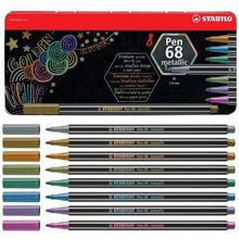Caneta Stabilo Pen 68 Metallic com 8 Cores 1.4mm - Stabilo