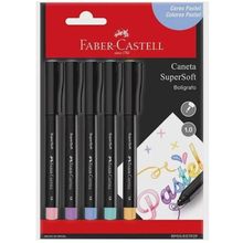 Caneta Supersoft Pen 1.0mm Pastel Com 5 Cores (BPSS/ESTPZF) Faber-Castell