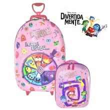 Kit Mochila 3D Com 6 Rodinhas + Lancheira Divetidamente Roleta Rosa - Diplomata