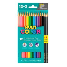 Lapis de Cor Sextavado Super Eco 12 Cores Com 2 Lapis N2 - Multicolor