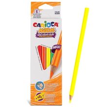 Lapis de Cor Maxi Neon Triangular com 06 Cores - Carioca