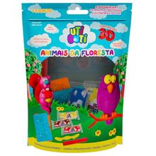 Kit Massinha de Modelar Animais da Floresta com 07 Pecas (Ref.600108) - Uti Guti
