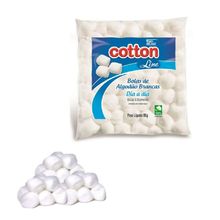 Algodão Hidrófilo Em Bolas Brancas Cotton Line 95g Kit C/ 2 Pacotes