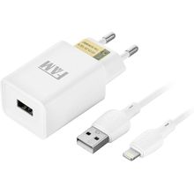 KIT CARREGADOR PARA IPHONE LIGHTNING CABO + FONTE 2.1A