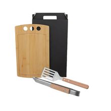 Conjunto Para Churrasco-Hambúrguer Com Pegador E Espátula - 3 Peças