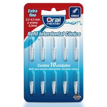 Refil Escova Interdental Oral Nexter Cônico Extra Fino 10 Unidades