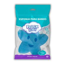 Esponja De Banho Infantil Flock Baby Estrela Azul