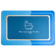 Tapete Antiderrapante absorvente Retangular Lama de Diatomaceas 58x38cm Banheira Azul Claro
