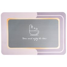 Tapete Antiderrapante absorvente Retangular Lama de Diatomaceas 58x38cm Banheira Marrom