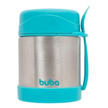Pote Térmico Aço Inox com Talher Azul - Buba