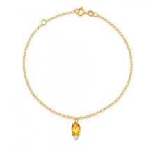 Pulseira de Ouro 18k com Citrino e Topázio