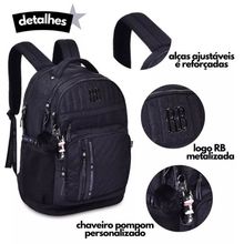 Mochila de Costas Oficial Rebecca Bonbon Preta (RB24517) - Clio