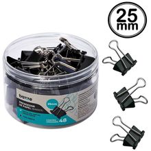 Prendedor de Papel Binder Clip 25mm com 48 Unidades - Bazze