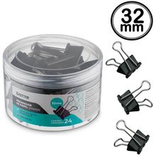 Prendedor de Papel Binder Clip 32mm com 24 Unidades - Bazze
