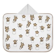 Toalha de Banho Baby Tecebem com Capuz Estampada Ben 70cmx90cm Branco