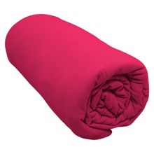 Lençol Com Elástico Solteiro Portallar Malha 100% Algodão Liso Linha Casa Vermelho Fita