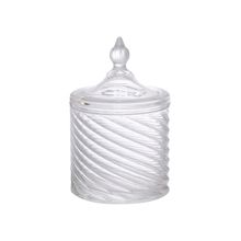 Potiche Decorado Em Vidro Transparente 15,5cm - Hauskraft