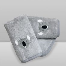 Kit Paninho de Boca Babitas Bordado Coala Cinza - Laço Bebê