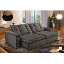 Sofá 2.30m Paris ENC Tecido Grafite Mola Ensacada - Estofado Teixeira Sofa 2.30m Paris ENC Tecido Grafite Mola Ensacada - Estofado Teixeira