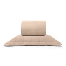 Colcha com Porta Travesseiro Veludo Cotelê Velour Risques Buettner