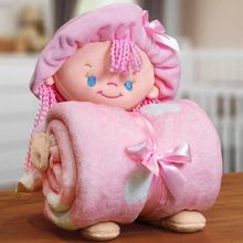 Manta Baby com Boneca de Pelúcia Bouton Microfibra Puppy Rosa