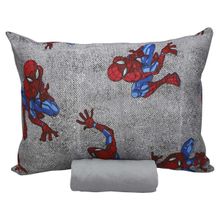 Jogo de Cama Portallar Solteiro Malha 100% Algodão Disney Marvel Spider Wall 2 Pçs Cinza