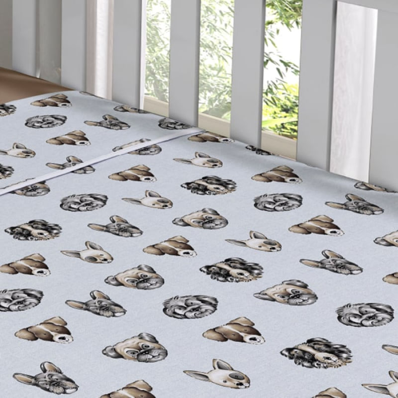 Jogo De Cama Tecebem Mini Cama Malha Estampado Agnes 3 Pçs Trigo