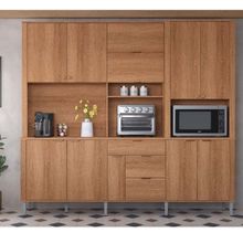 Armário de Cozinha 10 Portas 4 Gavetas Astra Jequitibá - Lukaliam