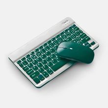 Teclado Sem Fio Bluetooth Recarregável + Mouse Verde Escuro