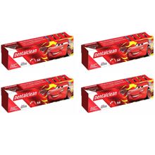 4x GEL DENTAL INFANTIL CARROS - MORANGO - 50G - DENTALCLEAN