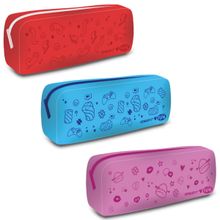 ESTOJO RETANGULAR DE SILICONE FINI - COR SORTIDO - LEO & LEO