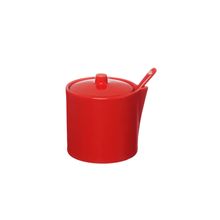 Açucareiro de Porcelana com Colher Manhattan Vermelho 300 ml