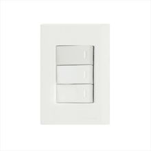 Conjunto 4x2 com 3 Interruptores Simples 10 A 250 V Tramontina Giz Branco
