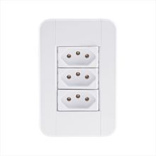 Conjunto 4x2 com 3 Tomadas 2P+T 10 A 250 V Tramontina Tablet Branco