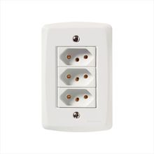 Conjunto 4x2 com 3 Tomadas 2P+T 20 A 250 V Tramontina Lux2 Branco