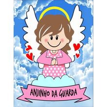 Quadro Infantil Anjinho da Guarda Menina