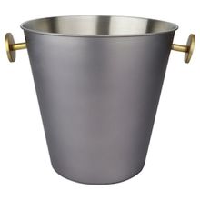 Balde para Gelo Fracalanza Champanheira em Aço Inox Cinza/Dourado - 4,6 L