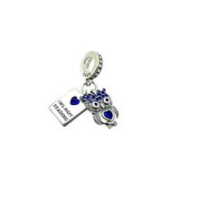 Berloque Coruja Azul Prata 925