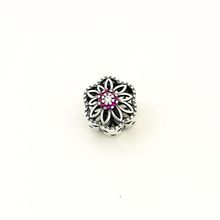 Berloque Bali Espaçador Flor Cravejado Zircônias Prata 925