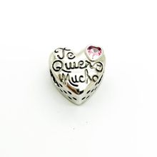 Berloque CoraçãoTe Quero Mucho Prata 925