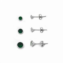 Kit Trio de Brincos ponto de Luz Prata 925