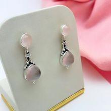 Brinco Delicado Quartzo Rosa Prata 925